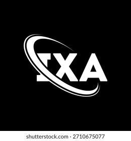 Logotipo de IXA. Carta IXA. IXA diseño del logotipo de la letra. Logotipo de IXA con el círculo y el logotipo del monograma en mayúsculas. Tipografía IXA para tecnología, negocio y marca inmobiliaria.