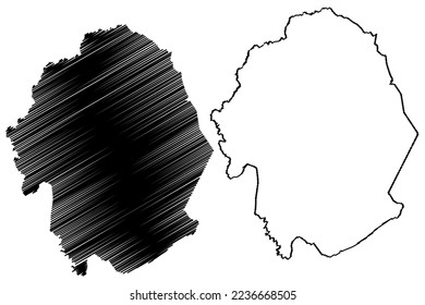 Ixcateopan municipality (Free and Sovereign State of Guerrero, Mexico, United Mexican States) map vector illustration, scribble sketch Ixcateopan de Cuauhtémoc map