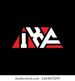 IXF triangle letter logo design with triangle shape. IXF triangle logo design monogram. IXF triangle vector logo template with red color. IXF triangular logo Simple, Elegant, and Luxurious design.