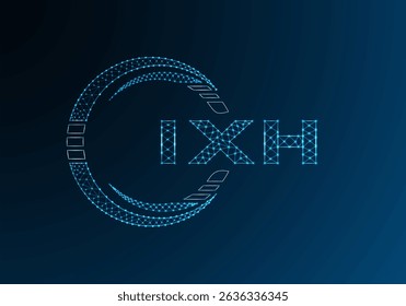 IXH low poly letter logo vector design. IXH lower poly logo design. Low poly logo.