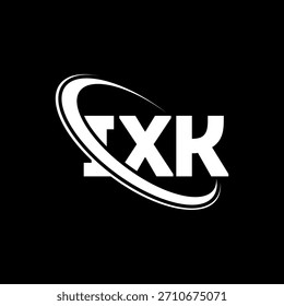 Logotipo de IXK. Letra IXK. Diseño del logotipo de la letra IXK. Logotipo de IXK con el círculo y el logotipo del monograma en mayúsculas. Tipografía IXK para tecnología, negocio y marca inmobiliaria.