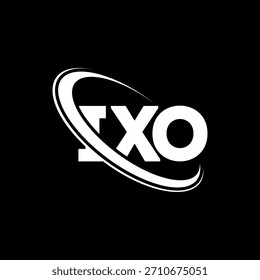 Logotipo de IXO. Carta ISO. IXO diseño del logotipo de la letra. Logotipo de IXO con el círculo y el logotipo del monograma en mayúsculas. Tipografía IXO para tecnología, negocio y marca inmobiliaria.