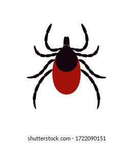 ixodid tick, vector illustration. icon on a white background. mite parasite.