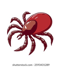Ixodid tick, vector illustration. Mite parasite. Vector illustration isolated on a white background.