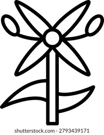 Ixora Line Icon and Vector