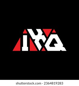 IXQ triangle letter logo design with triangle shape. IXQ triangle logo design monogram. IXQ triangle vector logo template with red color. IXQ triangular logo Simple, Elegant, and Luxurious design.