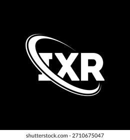 Logotipo de IXR. Carta IXR. Diseño del logotipo de la letra IXR. Logotipo de las iniciales IXR enlazado con el círculo y el logotipo del monograma en mayúsculas. Tipografía IXR para tecnología, negocio y marca inmobiliaria.