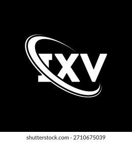 Logo IXV. IXV carta. IXV diseño del logotipo de la letra. Logotipo de las iniciales IXV enlazado con el círculo y el logotipo del monograma en mayúsculas. Tipografía IXV para tecnología, negocio y marca inmobiliaria.