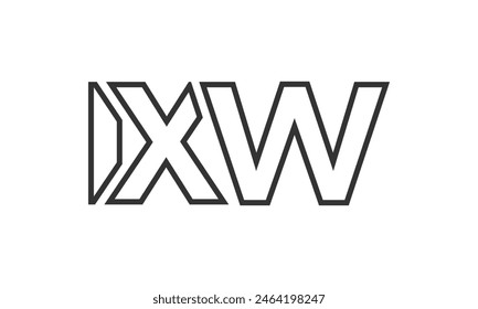 IXW logo design template with strong and modern bold text. Initial based vector logotype featuring simple and minimal typography. Trendy company identity ideal for businesses brand presence.