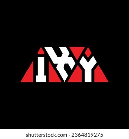 IXY triangle letter logo design with triangle shape. IXY triangle logo design monogram. IXY triangle vector logo template with red color. IXY triangular logo Simple, Elegant, and Luxurious design.