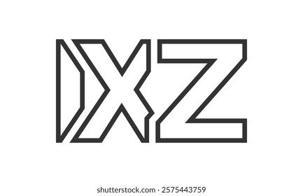 IXZ logo design template with strong and modern bold text. Initial based vector logotype featuring simple and minimal typography. Trendy company identity ideal for businesses brand presence.