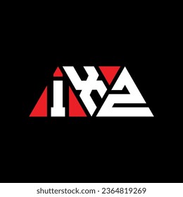 IXZ triangle letter logo design with triangle shape. IXZ triangle logo design monogram. IXZ triangle vector logo template with red color. IXZ triangular logo Simple, Elegant, and Luxurious design.