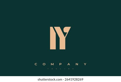IY Abstract Geometric Logo Design. Modern and elegant logo design with simplistic typography elements, showcasing branding excellence.