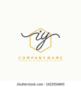 IY Initial handwriting logo concept