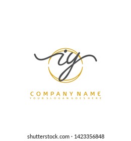 IY Initial handwriting logo concept