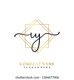 IY Initial Handwriting logo template vector