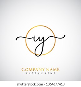 IY Initial Handwriting logo template vector