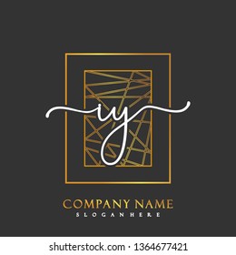 IY Initial Handwriting logo template vector