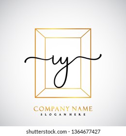 IY Initial Handwriting logo template vector