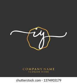 IY Initial handwriting logo template
