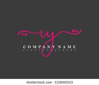 IY Initial handwriting logo vector