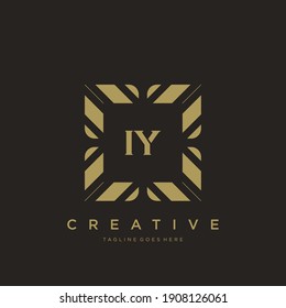 IY initial letter luxury ornament monogram logo template vector.