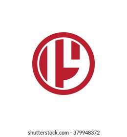 IY initial letters circle business logo red