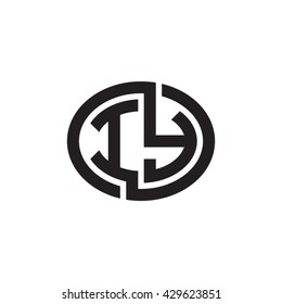 IY initial letters looping linked ellipse monogram logo
