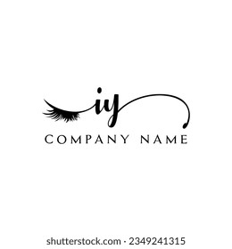 IY initial Logo lash logo eyelash vector modern