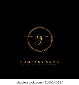 IY Initial luxury handwriting logo vector