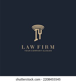 IY initial monogram lawfirm logo with pillar design