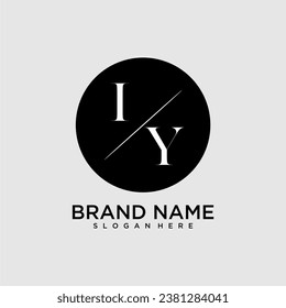 IY initial monogram logo with circle style dsign