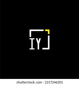 IY initial monogram logo with square style design