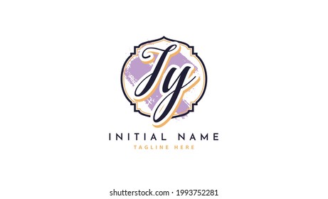 IY Initials, handwriting logo vector