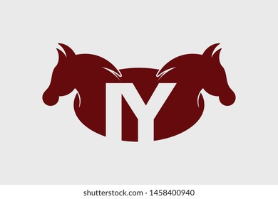 The IY letter logo is combined with the horse's head. Initial I and Y combination