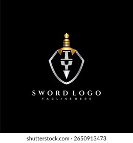 IY letter luxury monogram for shield and sword style image