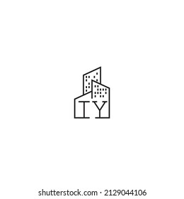 Logotipo de concepto de línea IY en diseño profesional de alta calidad que será mejor para empresas relacionadas con bienes raíces