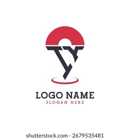 IY Design do ícone de localização. Logotipo moderno do IY Pinpoint para navegação, aplicativos de mapa e negócios baseados em localização