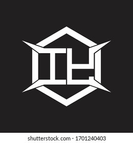 Monograma de logotipo IY con modelo hexagonal y de diseño de forma de cuatro ejes