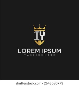 IY luxury letter monogram for crown and shield logo design