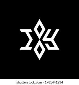 IY monogram logo with star shape and luxury style design template
