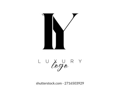 IY Serif Letter Monogram Typography Logo for Elegant Premium Branding Identity