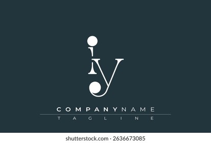 IY Typography Logo Design. Stylish monogram design depiction featuring the letters I and Y combined in an artistic signature style, delivering a unique and creative visual representation.