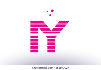 iy i y alphabet letter logo pink purple line stripe company design template creative abstract vector