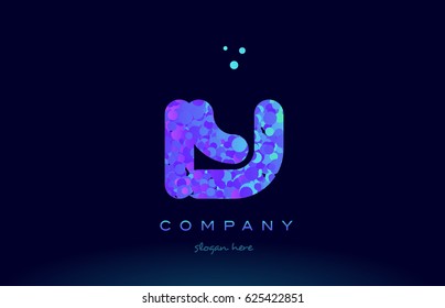 iy i y alphabet pink blue bubble circle dots creative letter company logo vector icon design template