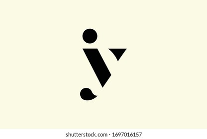 iy or yi and i or y Letter Initial Logo Design, Vector Template 