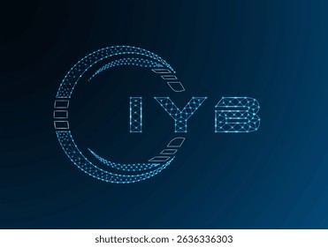 IYB low poly letter logo vector design. IYB lower poly logo design. Low poly logo.