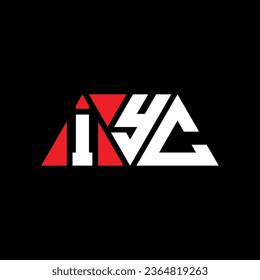 IYC triangle letter logo design with triangle shape. IYC triangle logo design monogram. IYC triangle vector logo template with red color. IYC triangular logo Simple, Elegant, and Luxurious design.