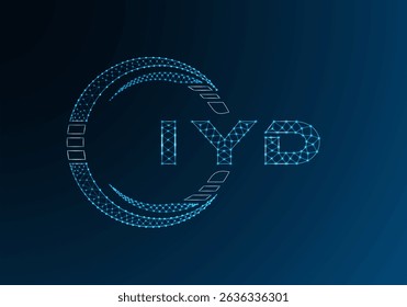 IYD low poly letter logo vector design. IYD lower poly logo design. Low poly logo.