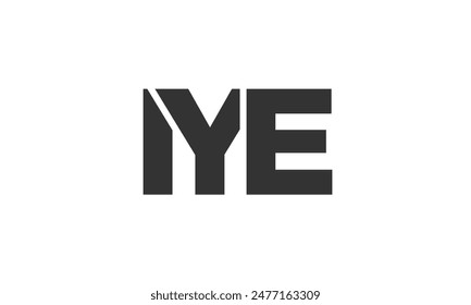 IYE logo design template with strong and modern bold text. Initial based vector logotype featuring simple and minimal typography. Trendy company identity ideal for businesses brand presence.